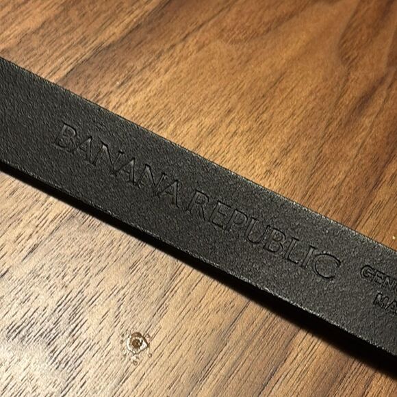 Banana Republic Double D Ring Black Leather Belt - S
